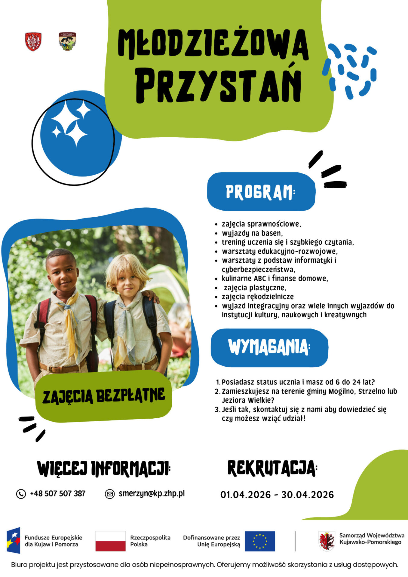 "Młodzieżowa Przystań" - rekrutacja do projektu 1 Plakat rekrutacyjny Mlodziezowa Przystan