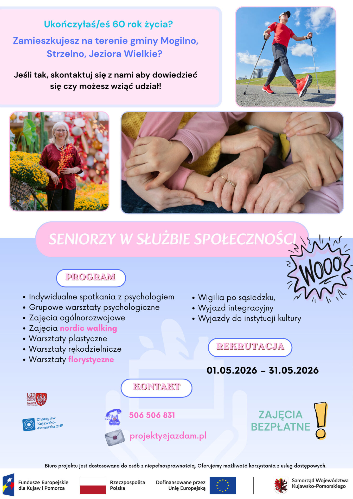Plakat rekrutacyjny Seniorzy w Sluzbie Spolecznosci